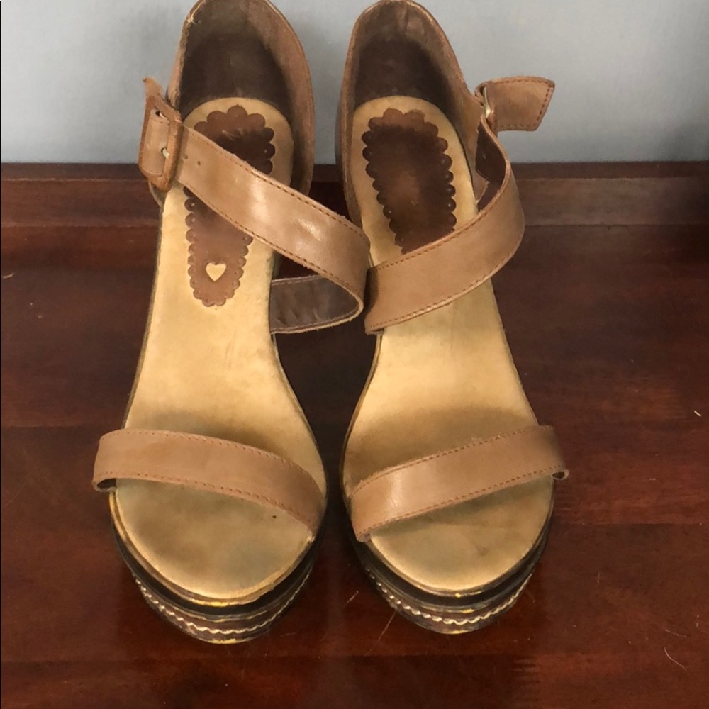 Brown platform sandals